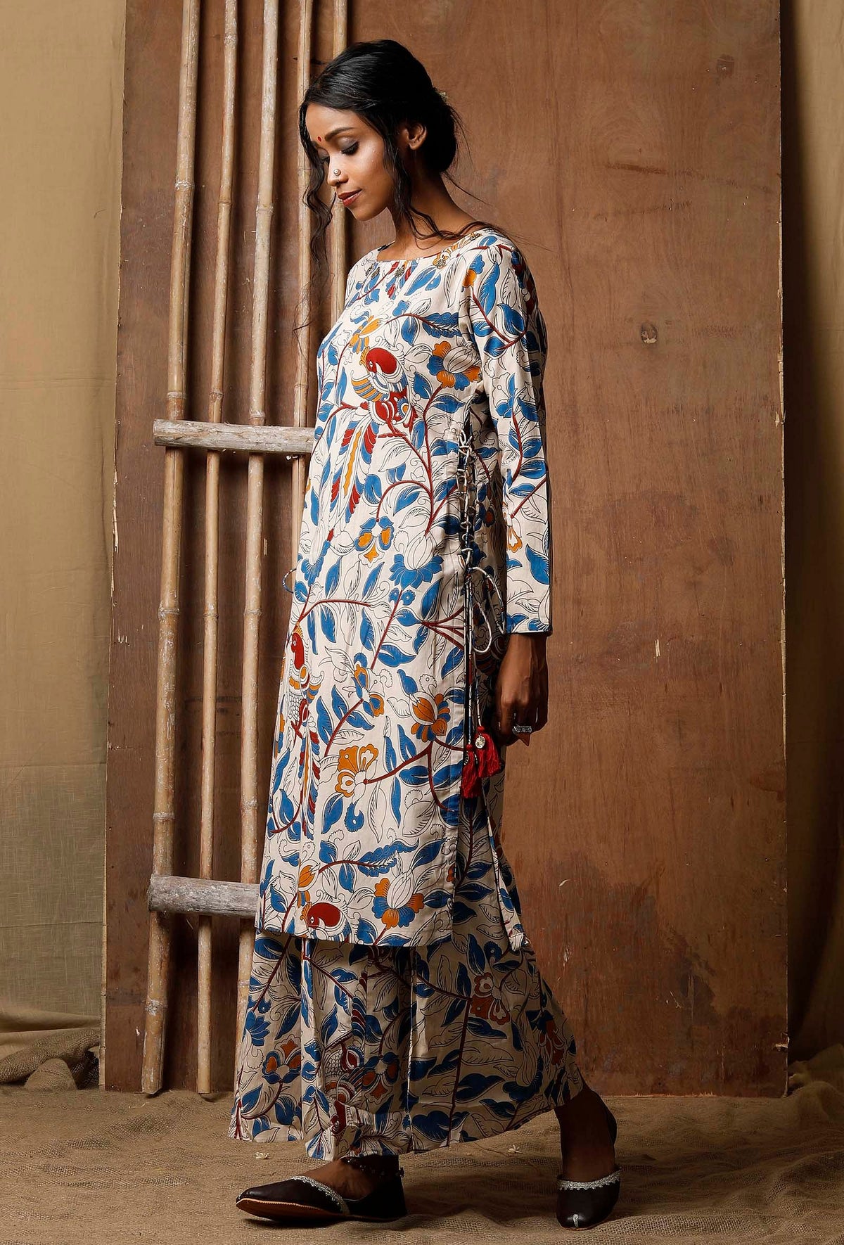 Kalamkari Side Dori Cotton Kurta サイズ XS