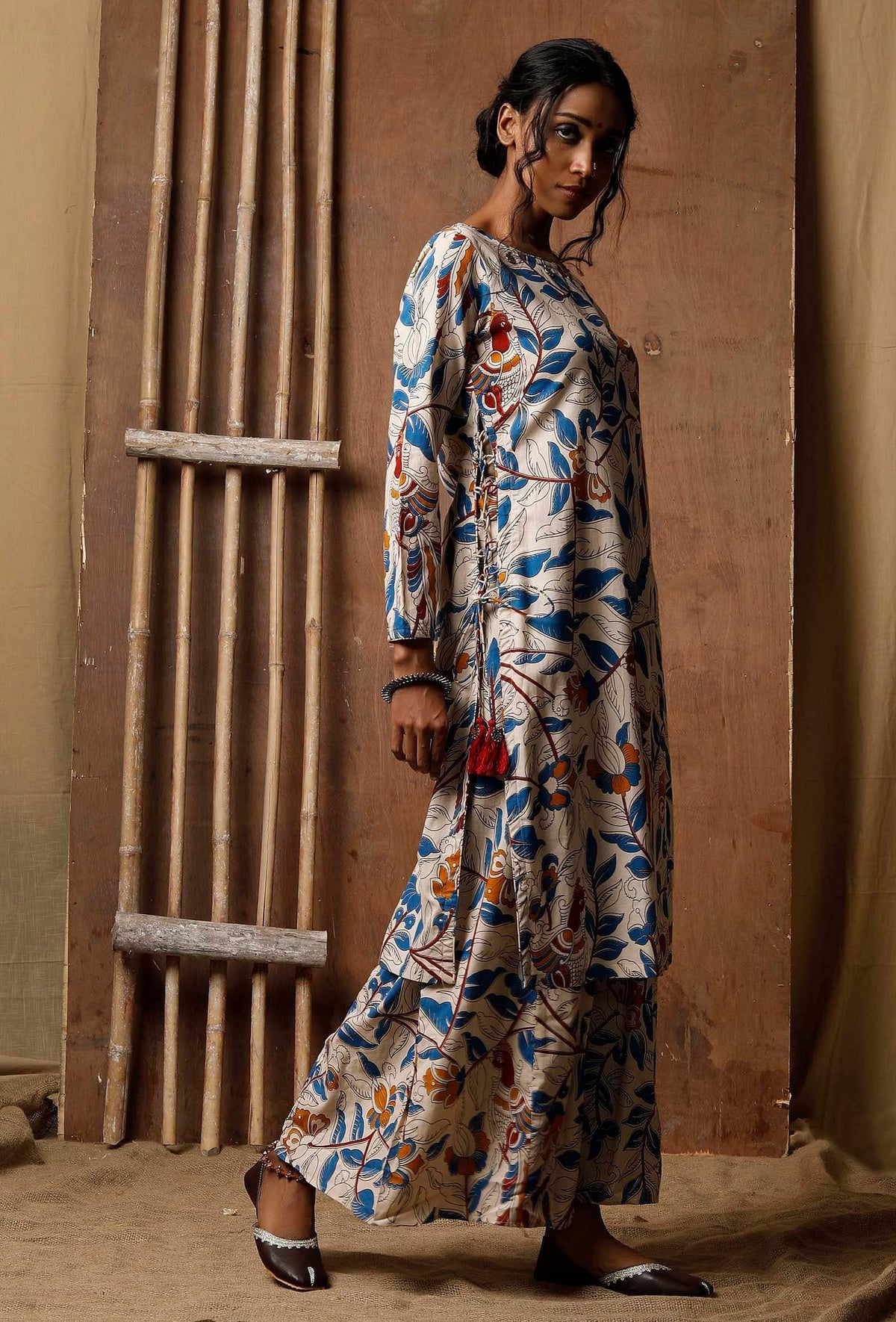 Kalamkari Side Dori Cotton Kurta サイズ M