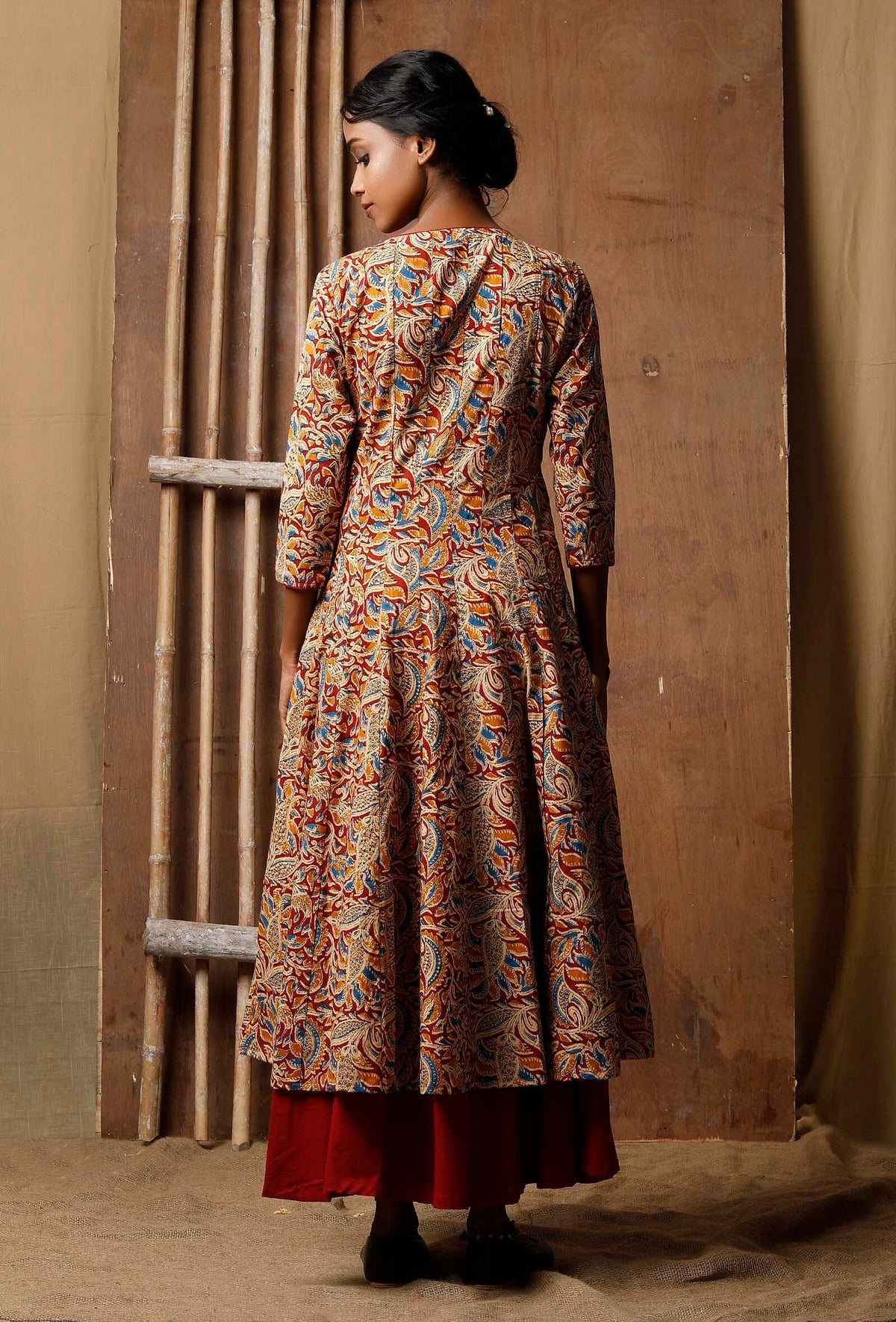 Kalidar Kalamkari Cotton Kurta サイズ S