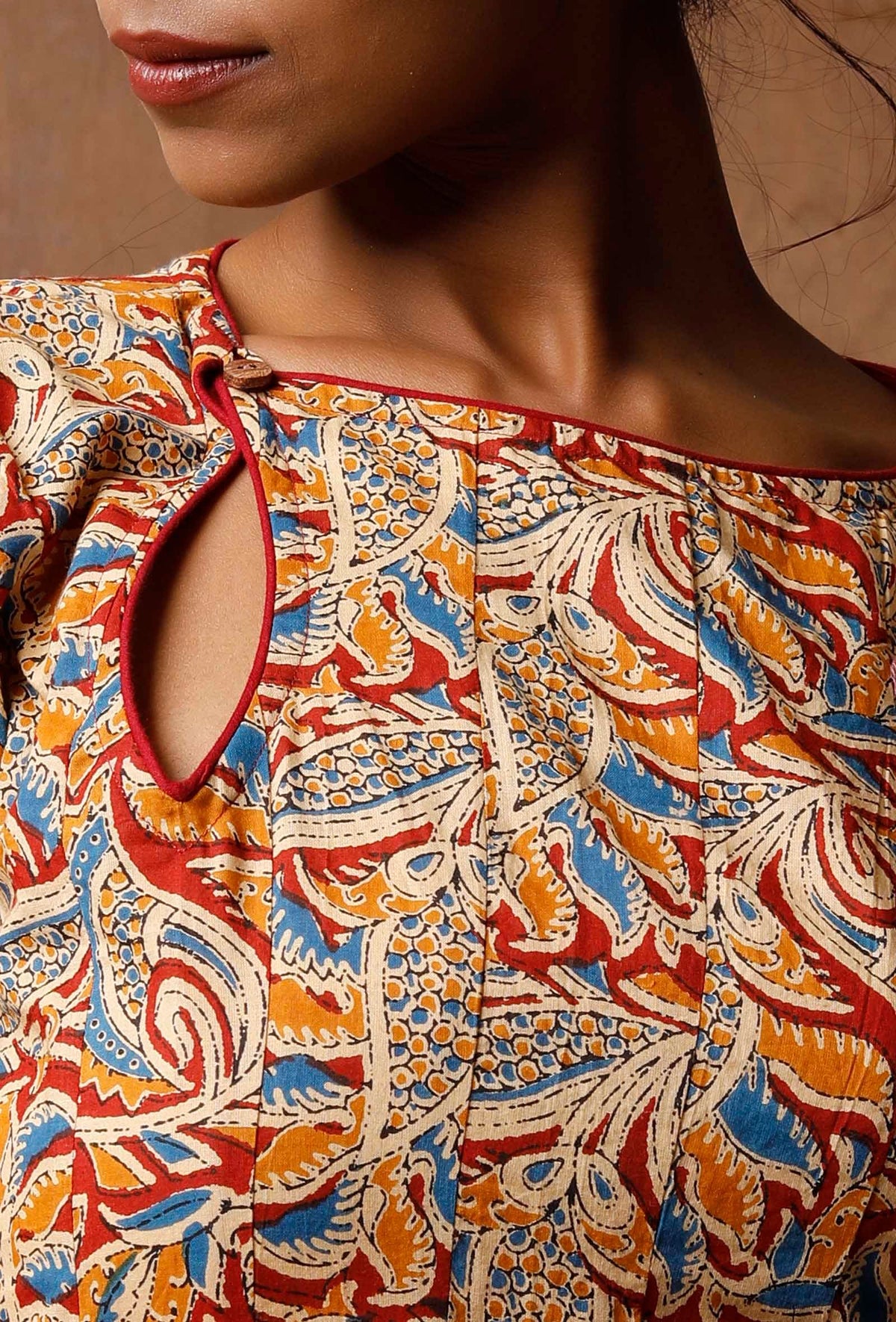 Kalidar Kalamkari Cotton Kurta サイズ XXXL