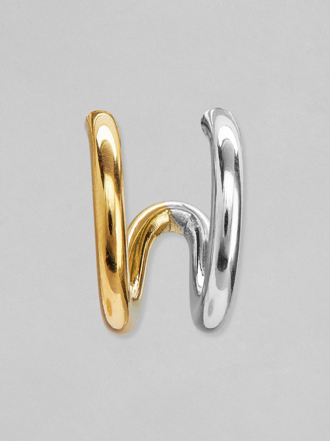 Rubans Voguish 18K Gold And Rhodium Plated Stainless Steel Waterproof Stud Earrings. Gold