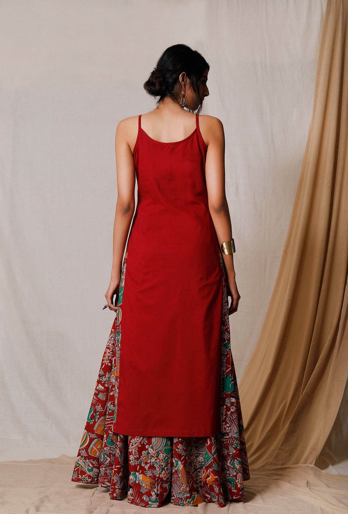 Red Cotton Slip Kurta サイズ S