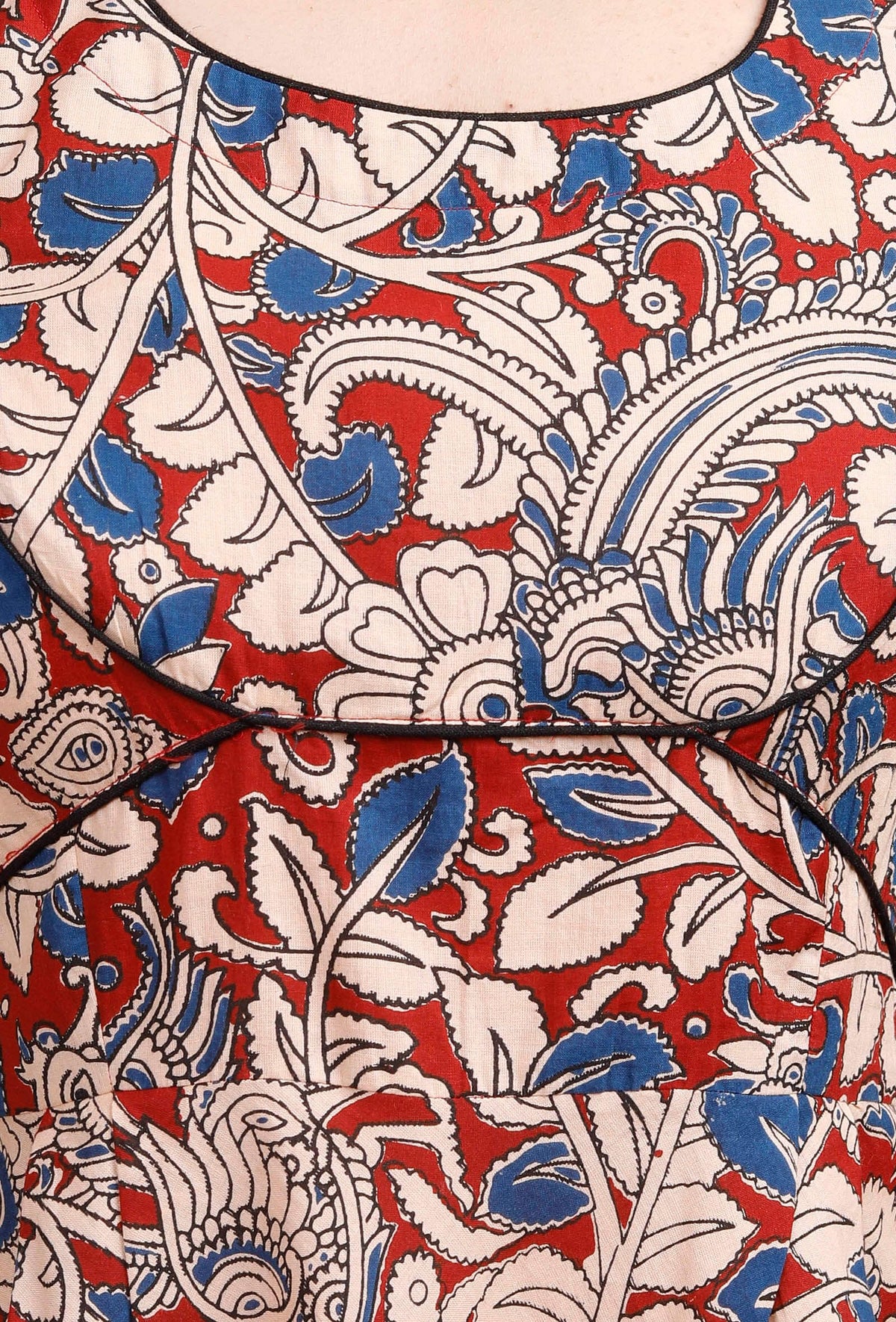 Red Kalamkari Halter Neck Midi Dress サイズ S