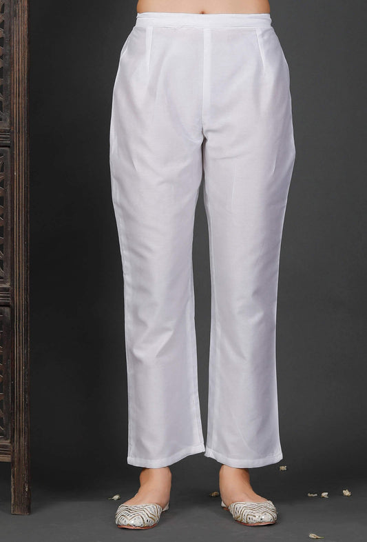 White Chanderi Pants サイズ XL