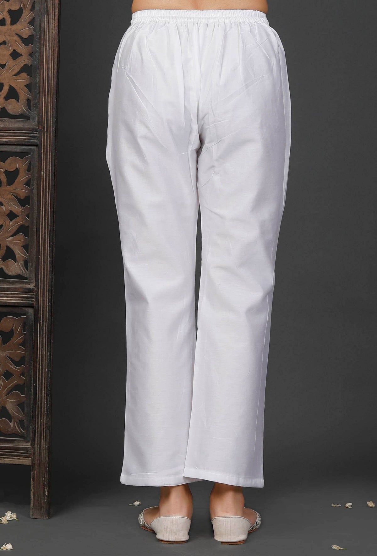 White Chanderi Pants サイズ XL