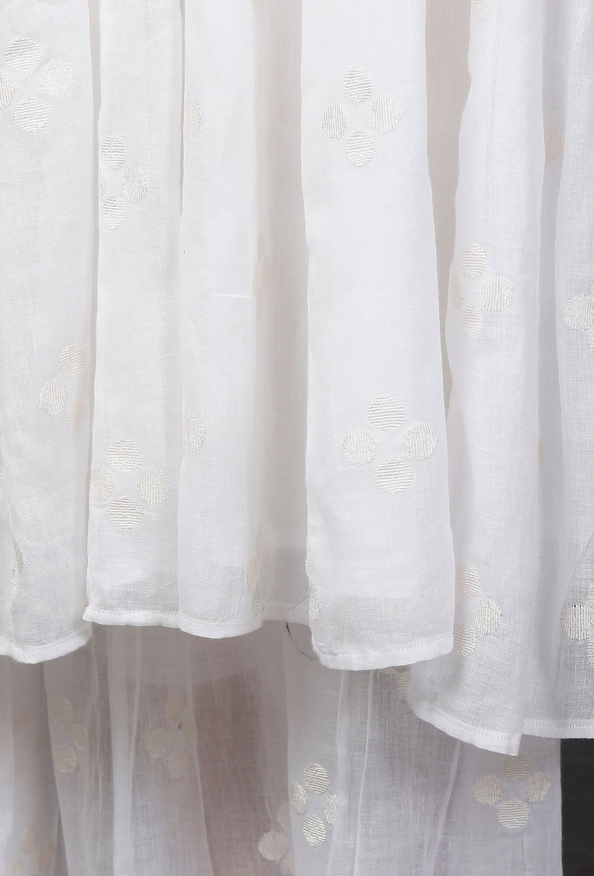 Set of 2: Embroidered Kalidar White Kurta and Sharara サイズ XXXL