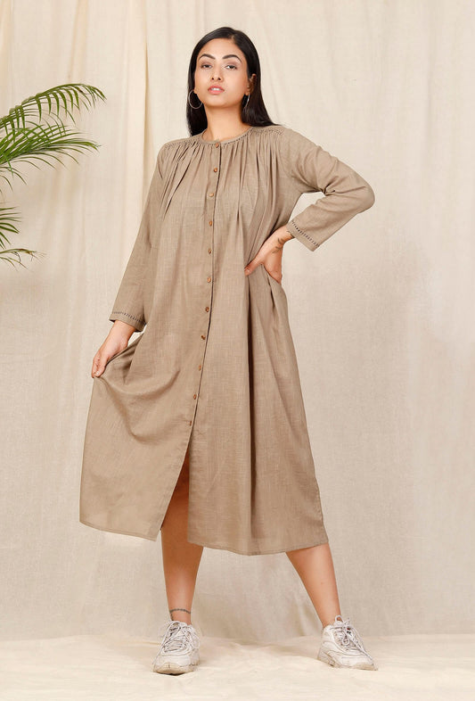 Bhuri Shoulder Gathered Hand-Embroidered Dress サイズ S
