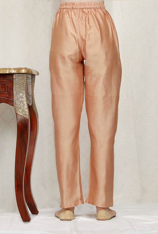 Golden Beige Pure Banarasi Chanderi Pants サイズ XS