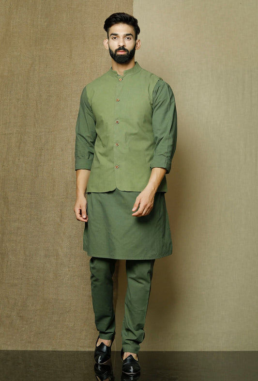 Olive Green Nehru Jacket サイズ 38