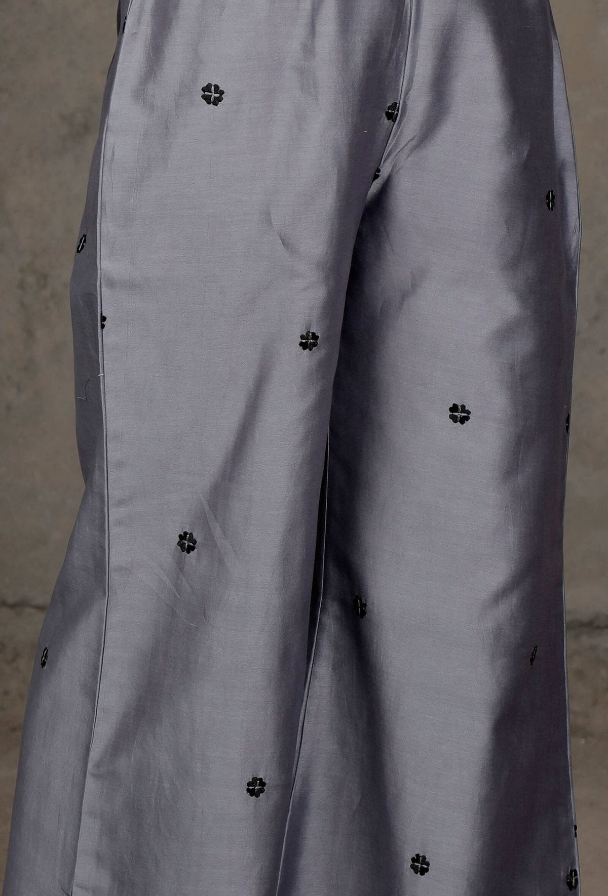 Grey Chanderi Palazzo サイズ XXL