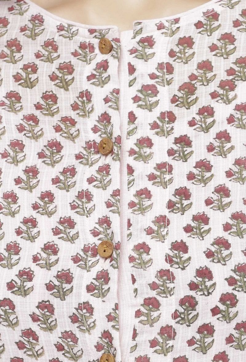 Light Pink Kota Hand-Block Printed Cape サイズ XXXL