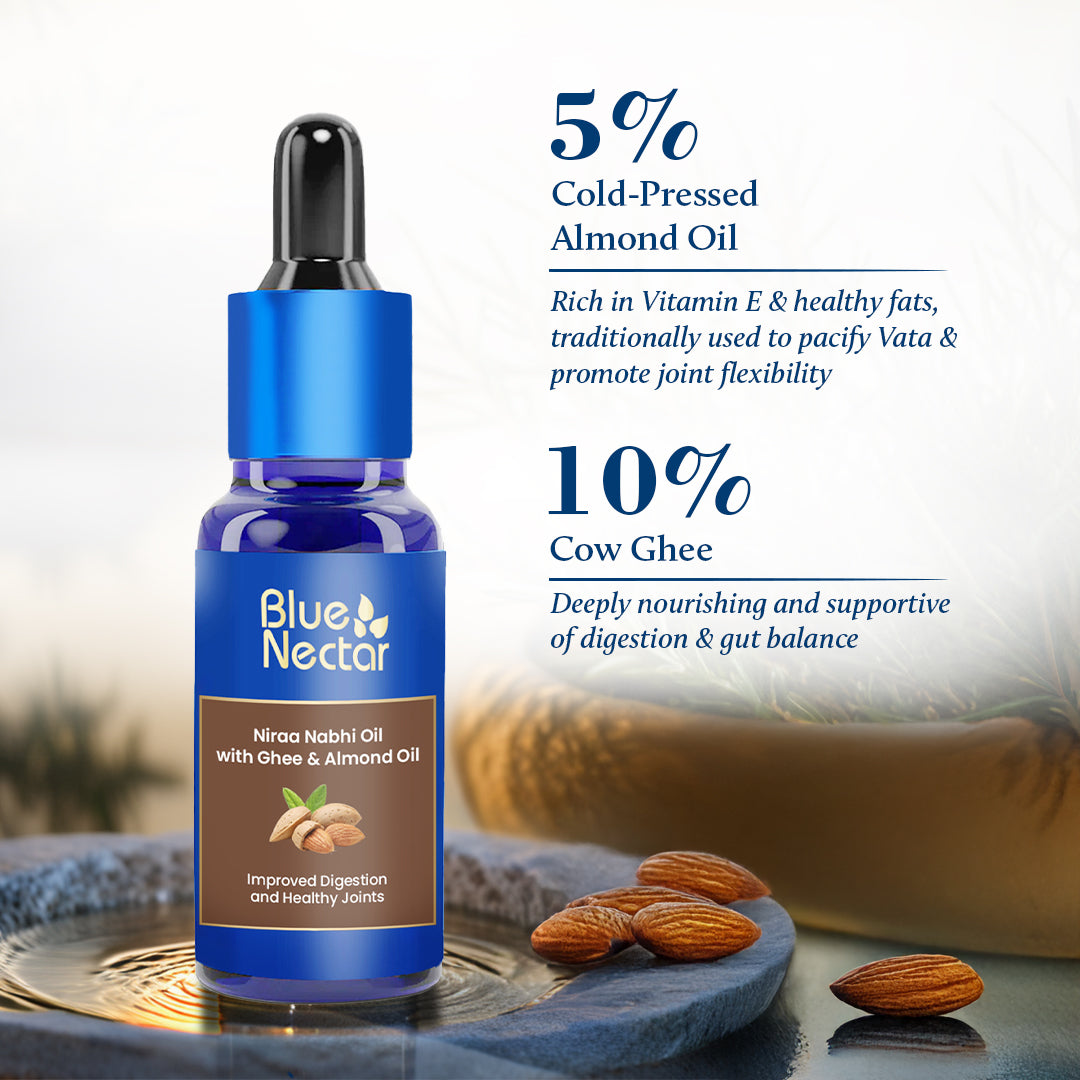Nabhi Oil with Ghee & Almond Oil for Skin Glow, Improved Digestion & Healthy Joints (21 Herbs) 10ml