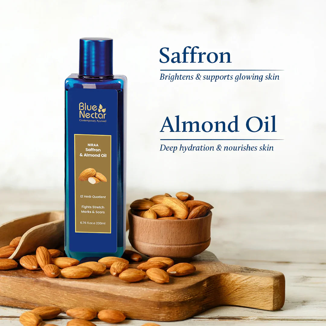 Saffron & Almond Body Stretch Mark Oil for Pregnancy (12 herbs) 100ml