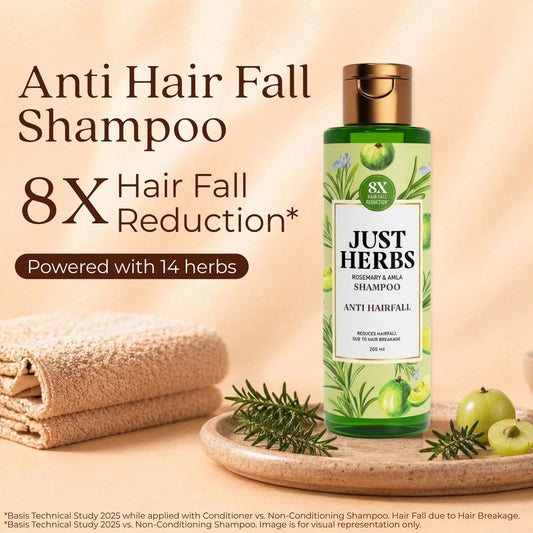 【Just Herbs】 Anti Hairfall Shampoo | Rosemary, Amla & 12 Herbs｜アンチ ヘアフォール シャンプー ローズマリー・アムラ＆12ハーブ｜200ml