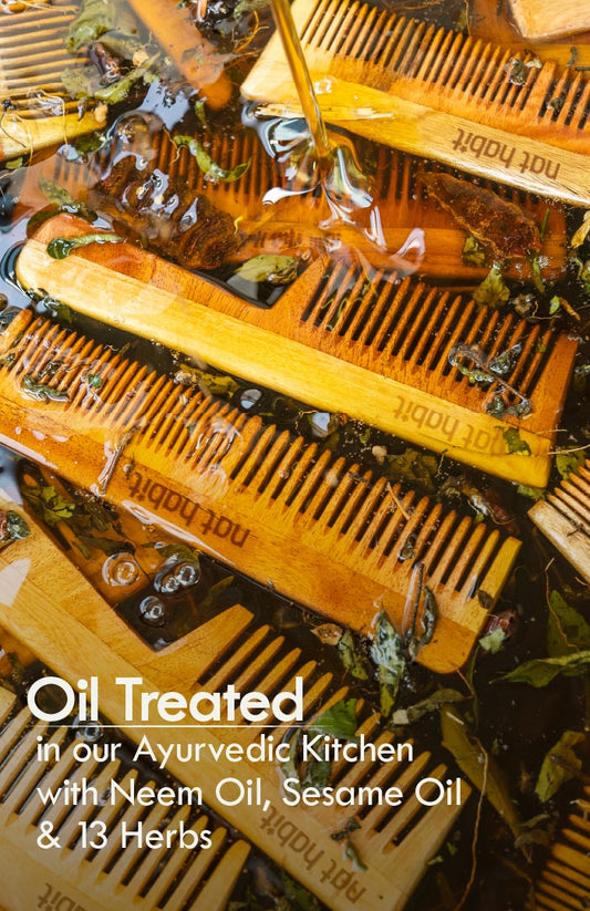 Fine Tooth Kacchi Neem Styling Comb 1個パック