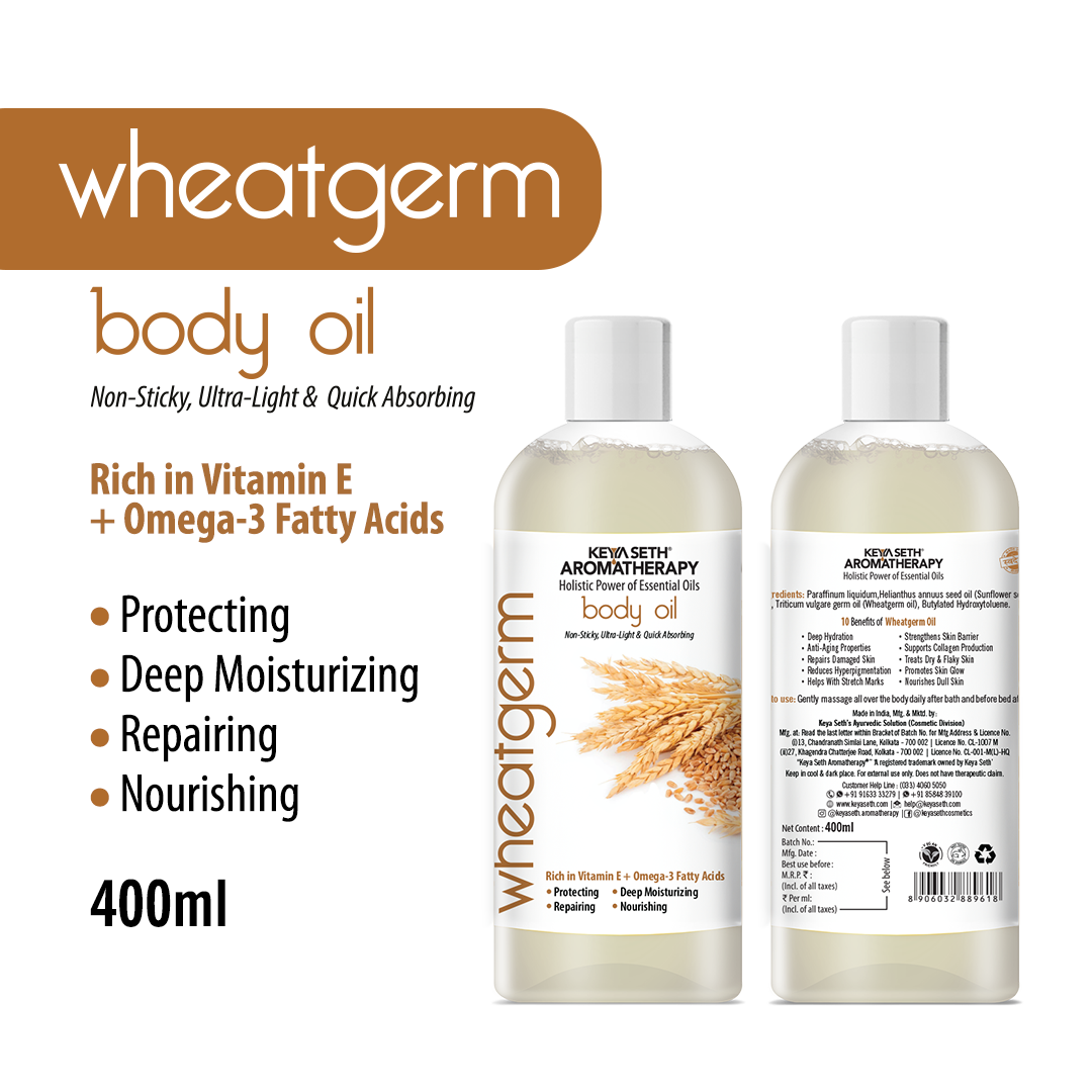 Wheatgerm Body Oil - Protecting, Deep Moisturizing, Repairing, Nourishing; Non-Sticky, Quick-Absorbing 400ml