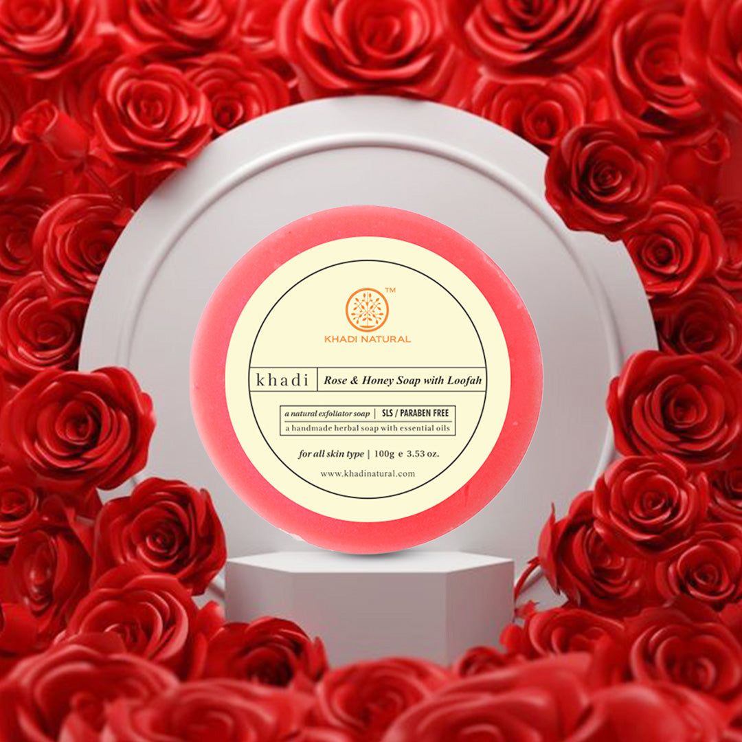 Rose & Honey Loofah Soap Combo Pack Of 3 100gm Each