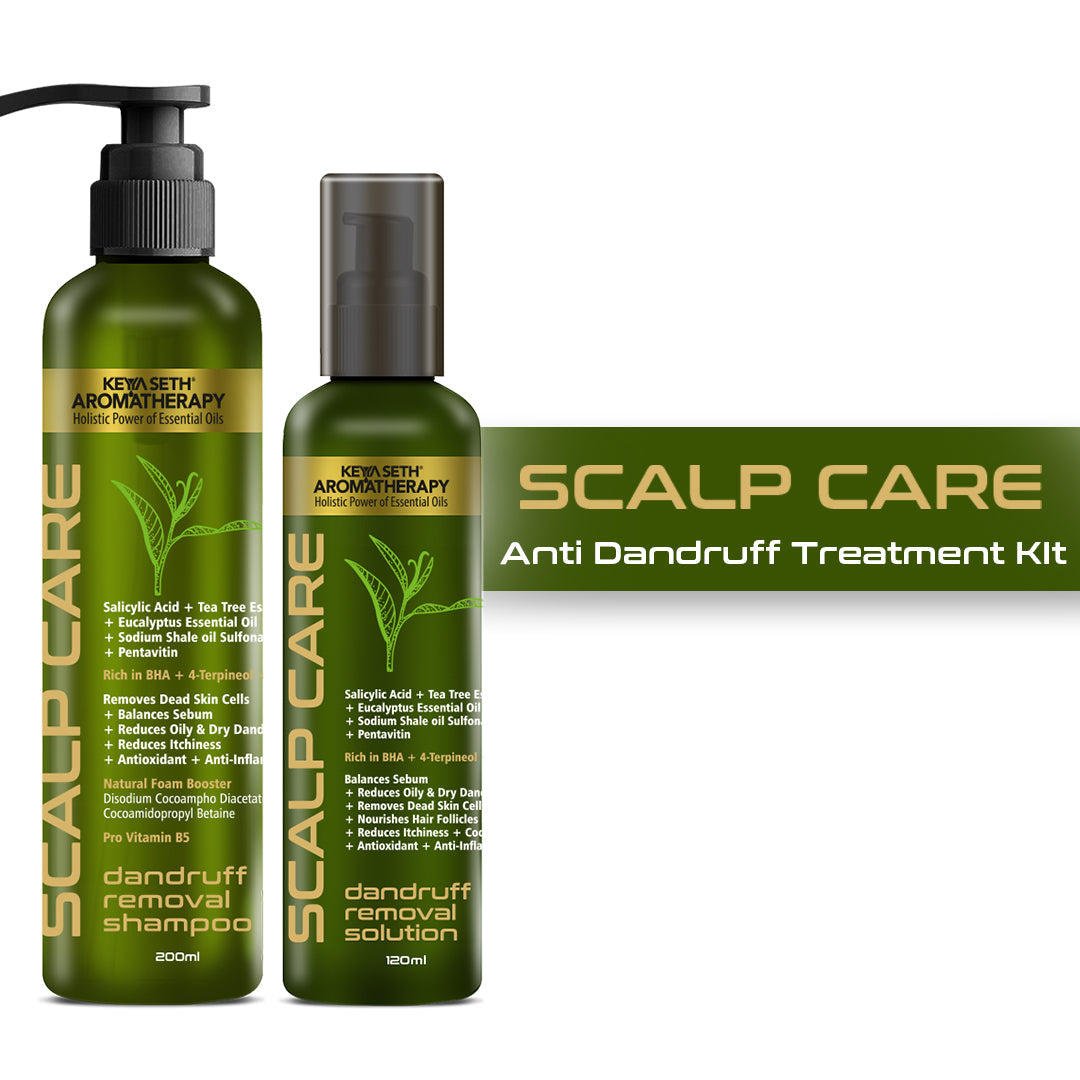 Anti Dandruff Treatment Kit–Shampoo & Solution with Salicylic, Tea Tree & Pentavitin 320ml