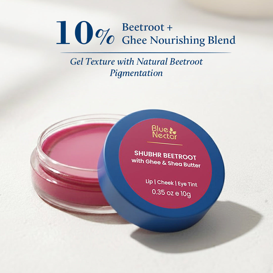 Shubhr Lip Tint, Cheek & Eye Tint with Nourishing Ghee & Shea Butter (10g) (Lotus Nude) 10g