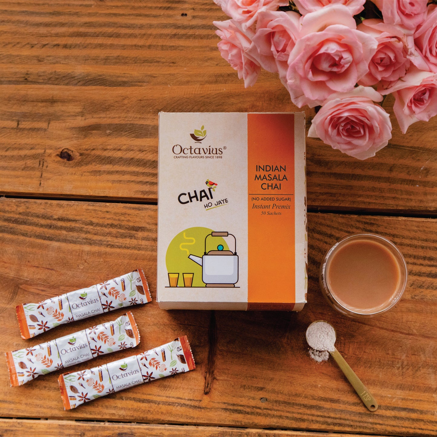 Indian Masala Chai Instant Premix (No Added Sugar) 15 Sachets