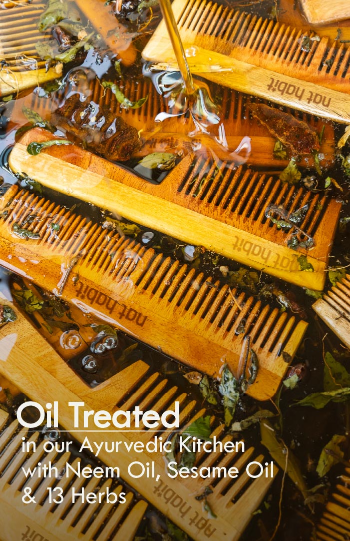 Fine Tooth Kacchi Neem Styling Comb スモール 1個パック