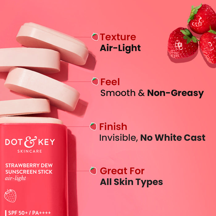 Strawberry Sunscreen Stick, In-Vivo Tested SPF 50+ PA++++ 20g