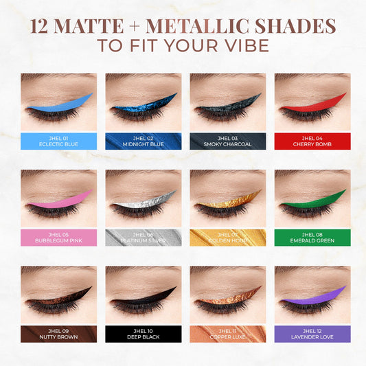 Herb-Enriched Waterproof Eyeliner Organic with Jojoba Oil & Vitamin E
