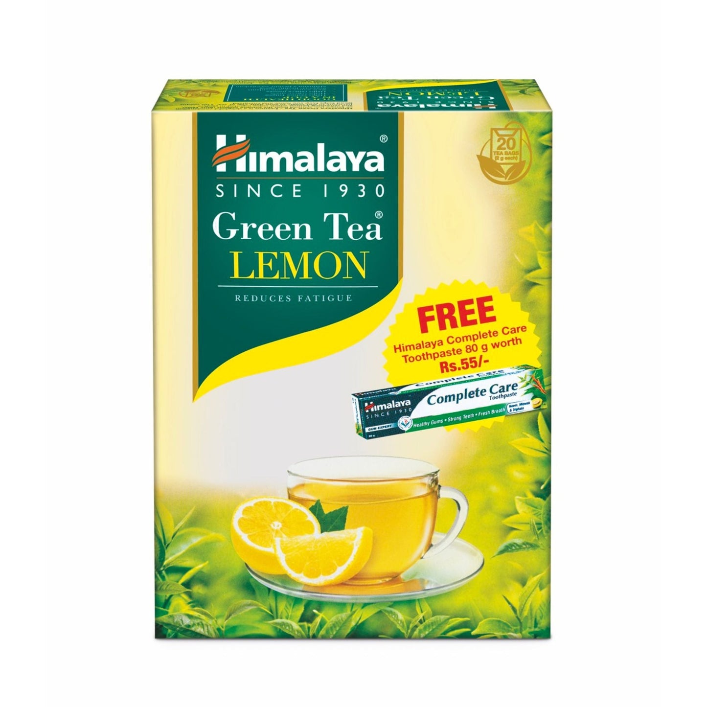 GREEN TEA LEMON 2G´20s + COMPLETE CARE TOOTHPASTE 80G FREE OFFER PACK 2G 20'S
