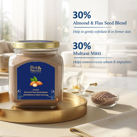Almond Flax Seed Anti Aging Face Ubtan Powder (12 herbs, 100 g + 15 g Free) 100g