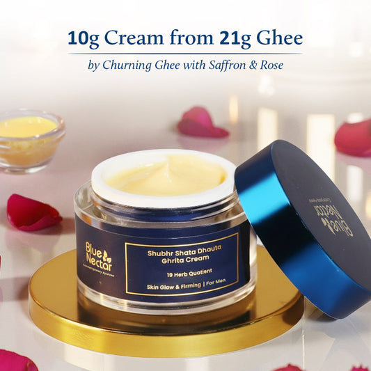 Men's Shata Dhauta Ghrita Face Cream for Glowing Skin (19 herbs, 50g) 50g
