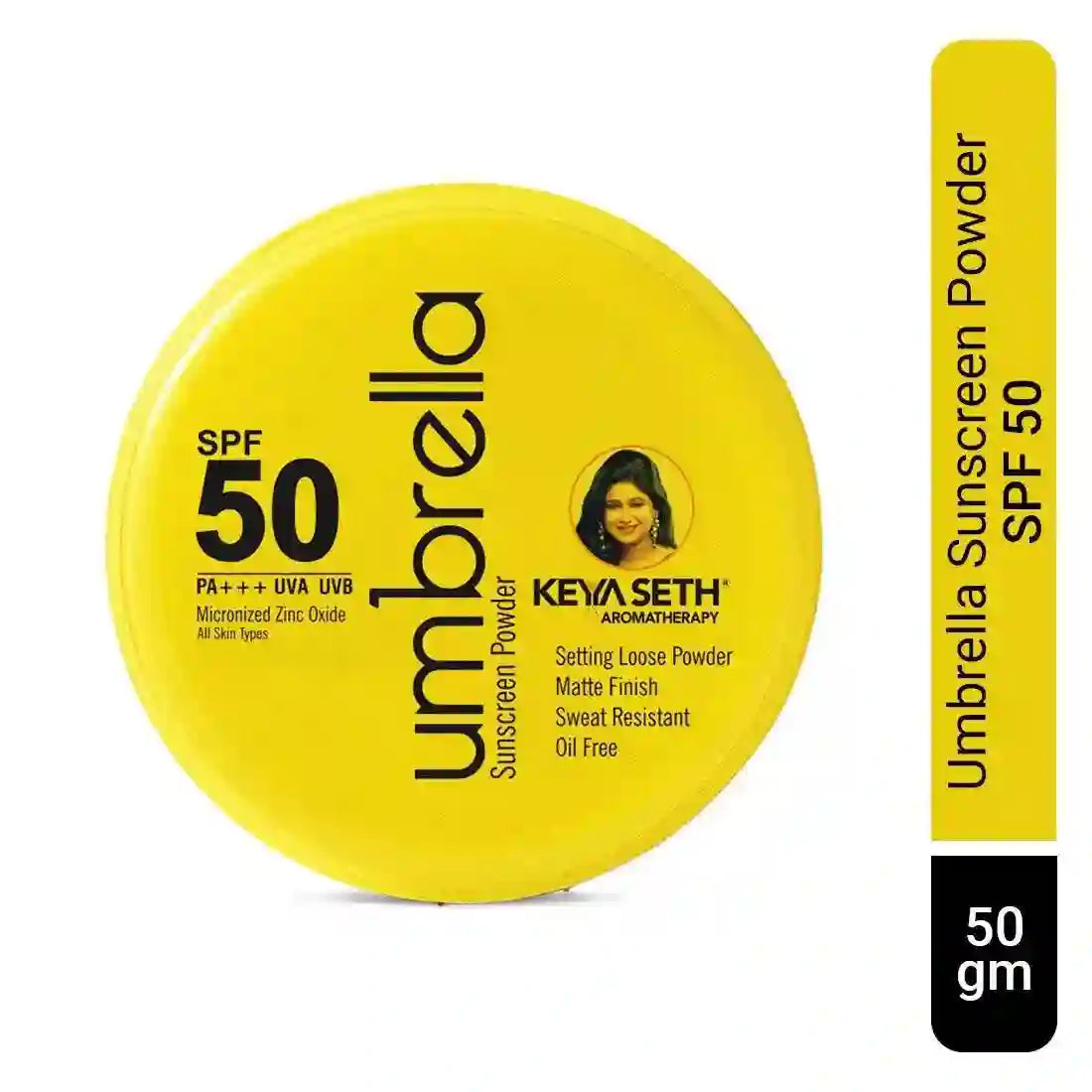 Umbrella Sunscreen Powder SPF 50 with PA+++ UV Protection, Sweat Resistant Formula, Micronized Zinc Oxide for Oily Skin 50g x 3