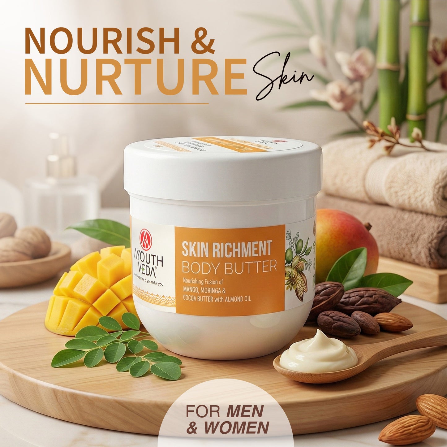 Skin Richment Body Butter with Mango and Cocoa Butter for Moisturized & Super Soft Skin Net qty.- 200 g 200g