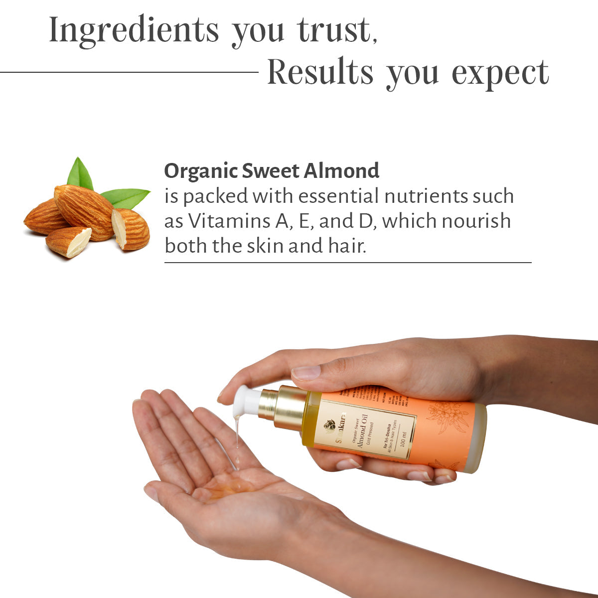 Organic Sweet Almond Oil, by Shankara - 100 ml 100ml
