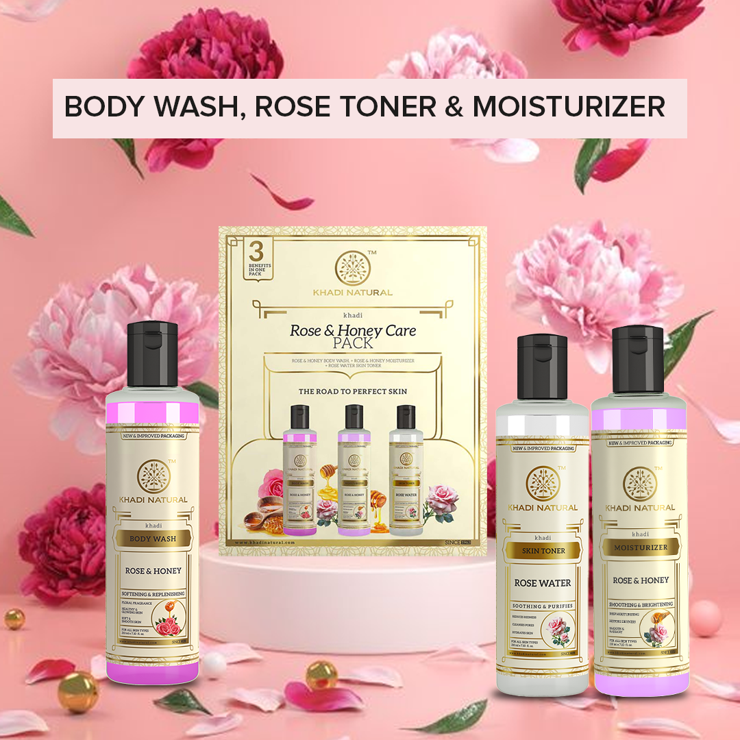 Rose & Honey Skin Care Combo Pack Of 3 210ml Each