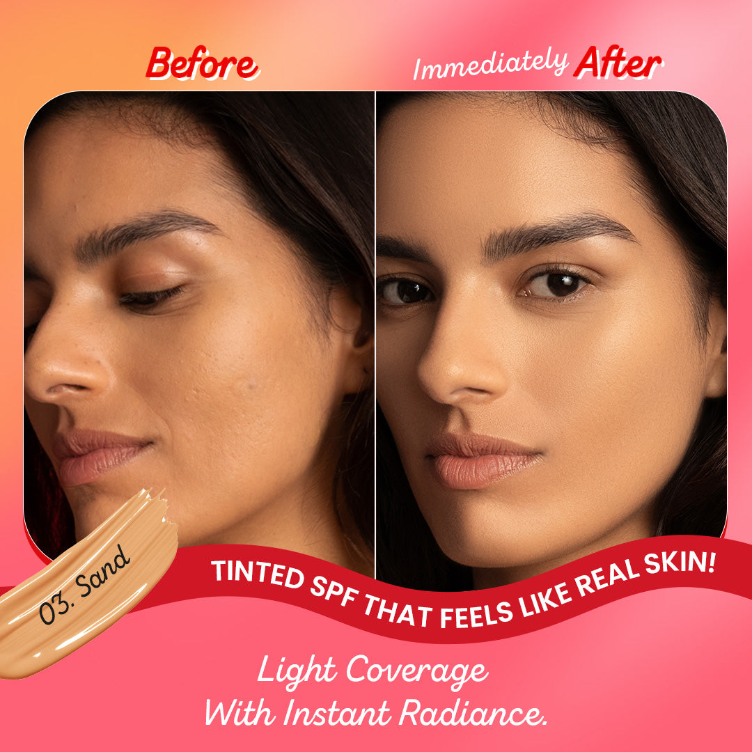 Strawberry Dew Tinted Sunscreen, In-Vivo Tested SPF 50+ PA++++ 