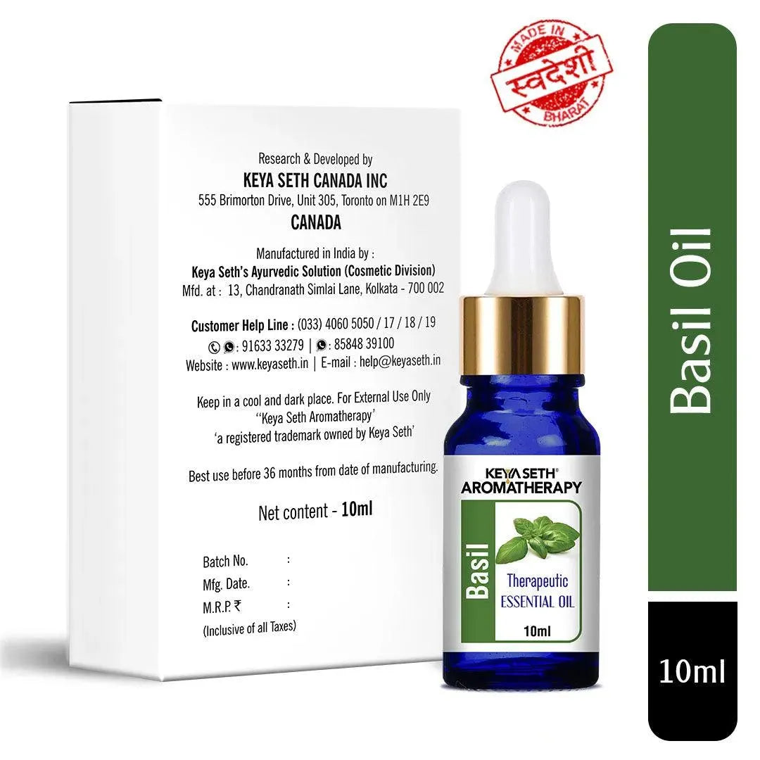 Basil Essential Oil, Therapeutic, Pure & Natural, Holy Basil (Tulsi) Spiritual Concentration, Headache, Digestive & Antiseptic 10ml 10ml