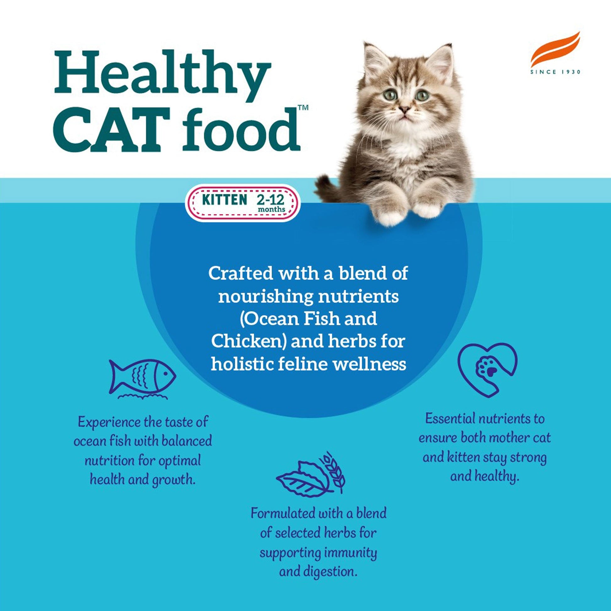 Healthy CAT food Kitten – Ocean Fish and Chicken 3kg