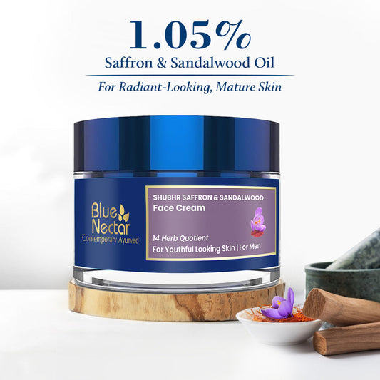 Shubhr Anti-Wrinkle and Anti-Aging Face Cream for Men with Saffron & Sandalwood (14 Herbs, 50g) 50g