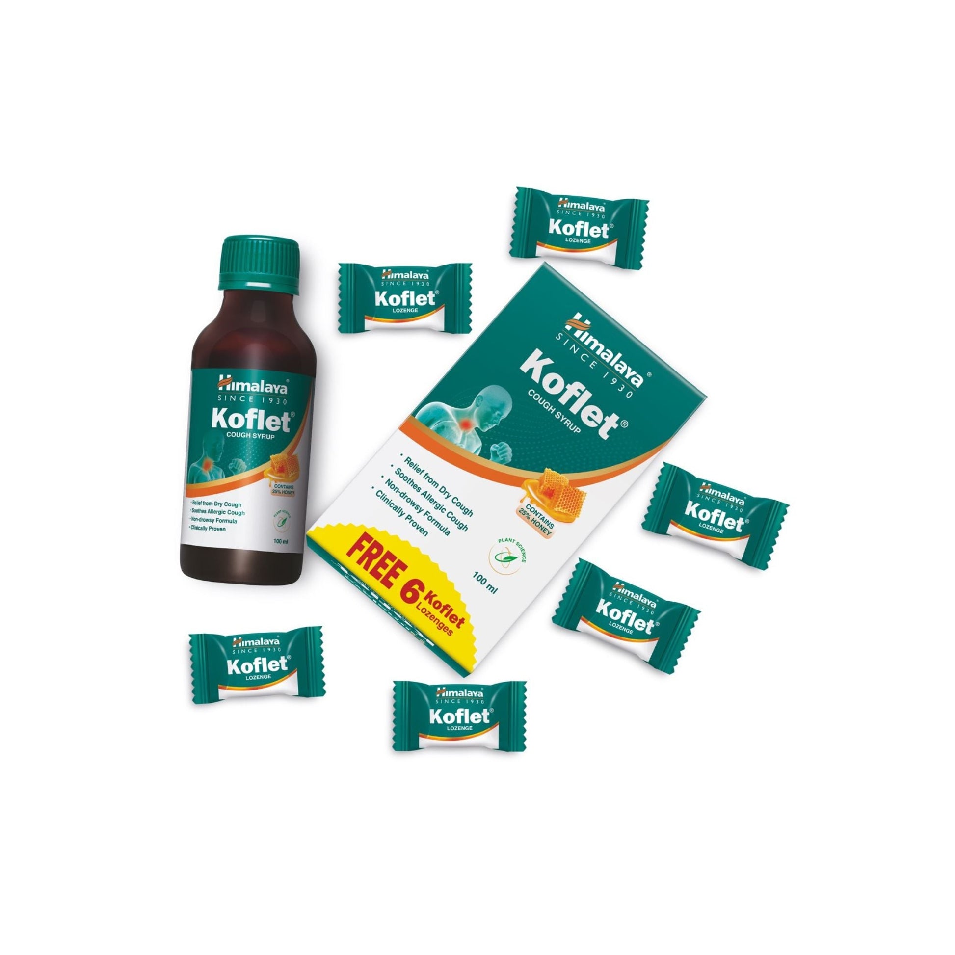 KOFLET SYRUP 100 ML + 6 LOZENGES FREE 100ml