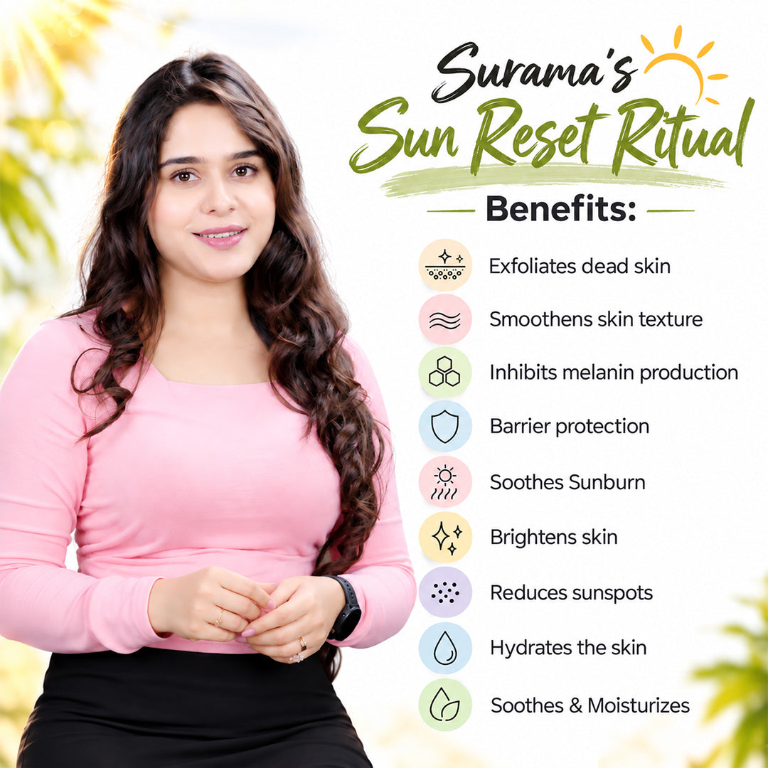 【Keya Seth】 Surama's Face Sun Reset Glow Ritual (Scrub + Serum + Mask)｜スラマズ フェイス サンリセットグロウ リチュアル 3点セット｜130ml