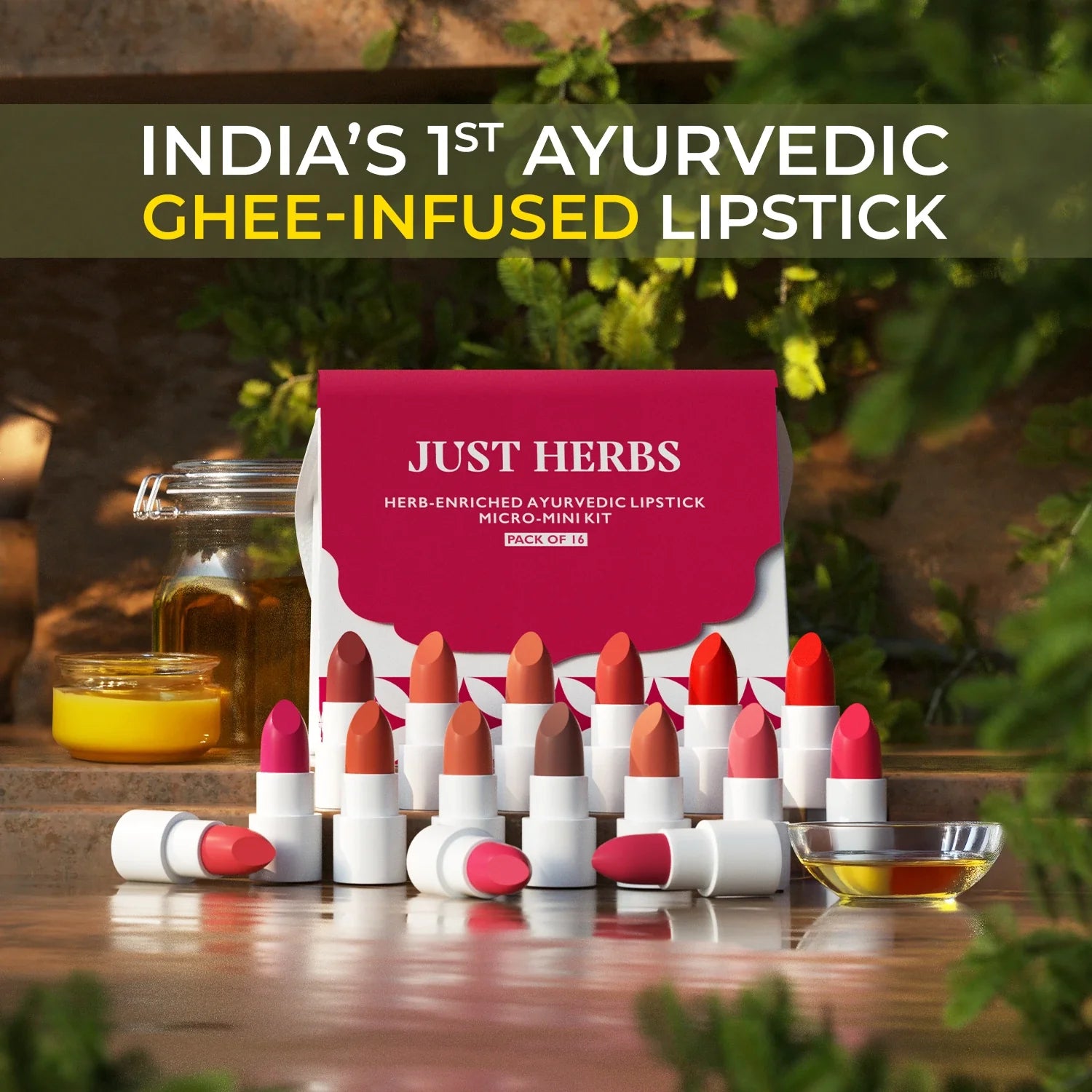 Herb Enriched Ayurvedic Lipstick Micro-Mini Kit - 8 shades