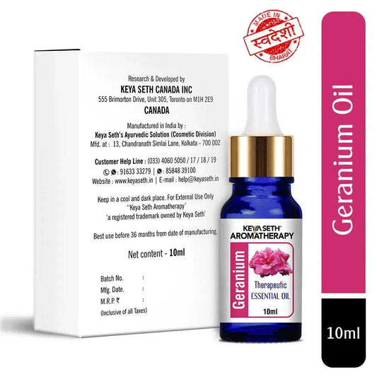 Geranium Essential Oil, Therapeutic, Pure & Natural, Balances Sebum, Increases Collagen & Blood Flow, Breast Toner & Regulates Hormone 10ml 10ml