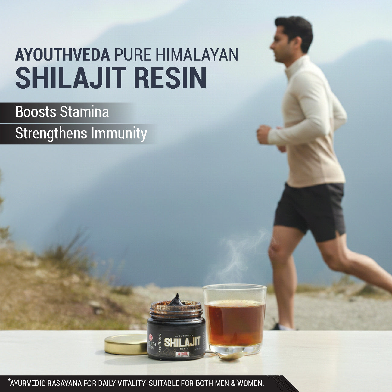 Himalayan Shilajit Resin (20g) by AIMIL - 100% Pure Ayurvedic Wellness | Rich in Fulvic Acid & Trace Minerals for Strength and Stamina 20g