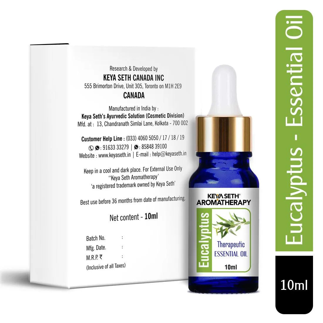Eucalyptus Essential Oil, Therapeutic, Pure & Natural, Headache, Sinus, Nasal Congestion, Cold & Cough, Antiseptic & Insecticide 10ml 10ml