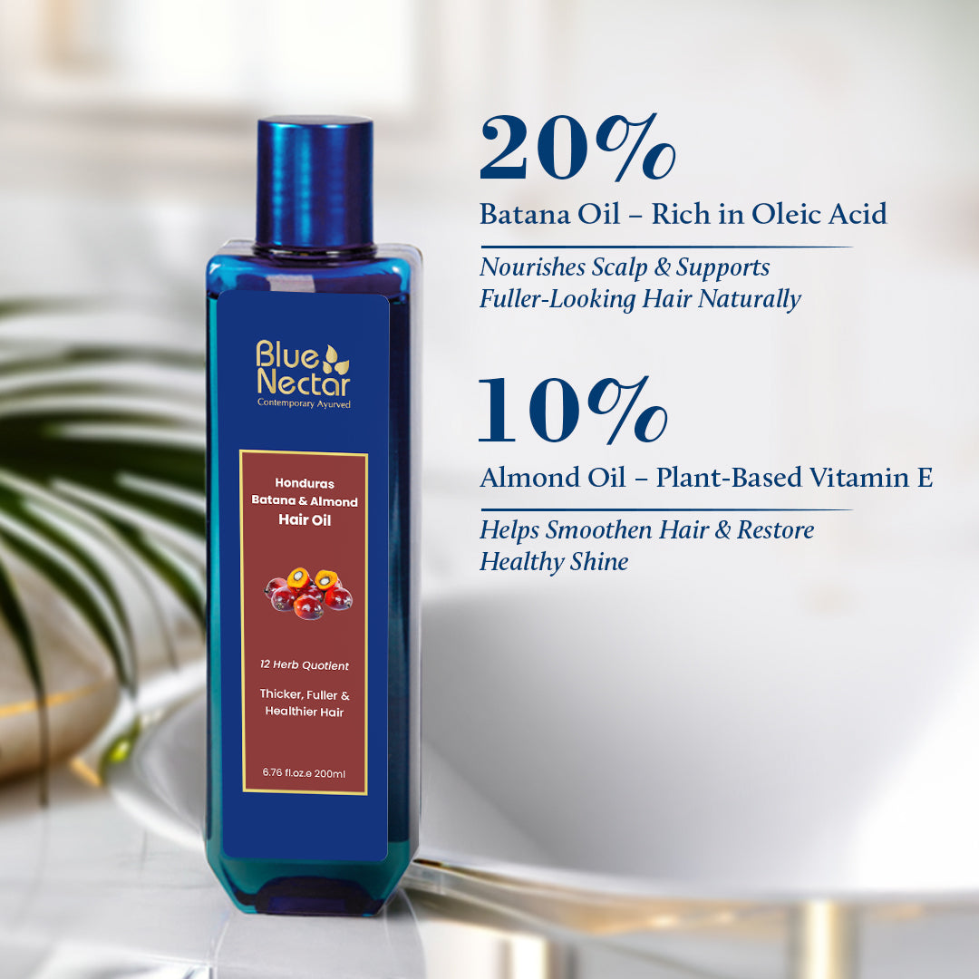 Batana & Almond Hair Oil for Thicker, Fuller & Stronger Hair (12 Herbs) 200ml