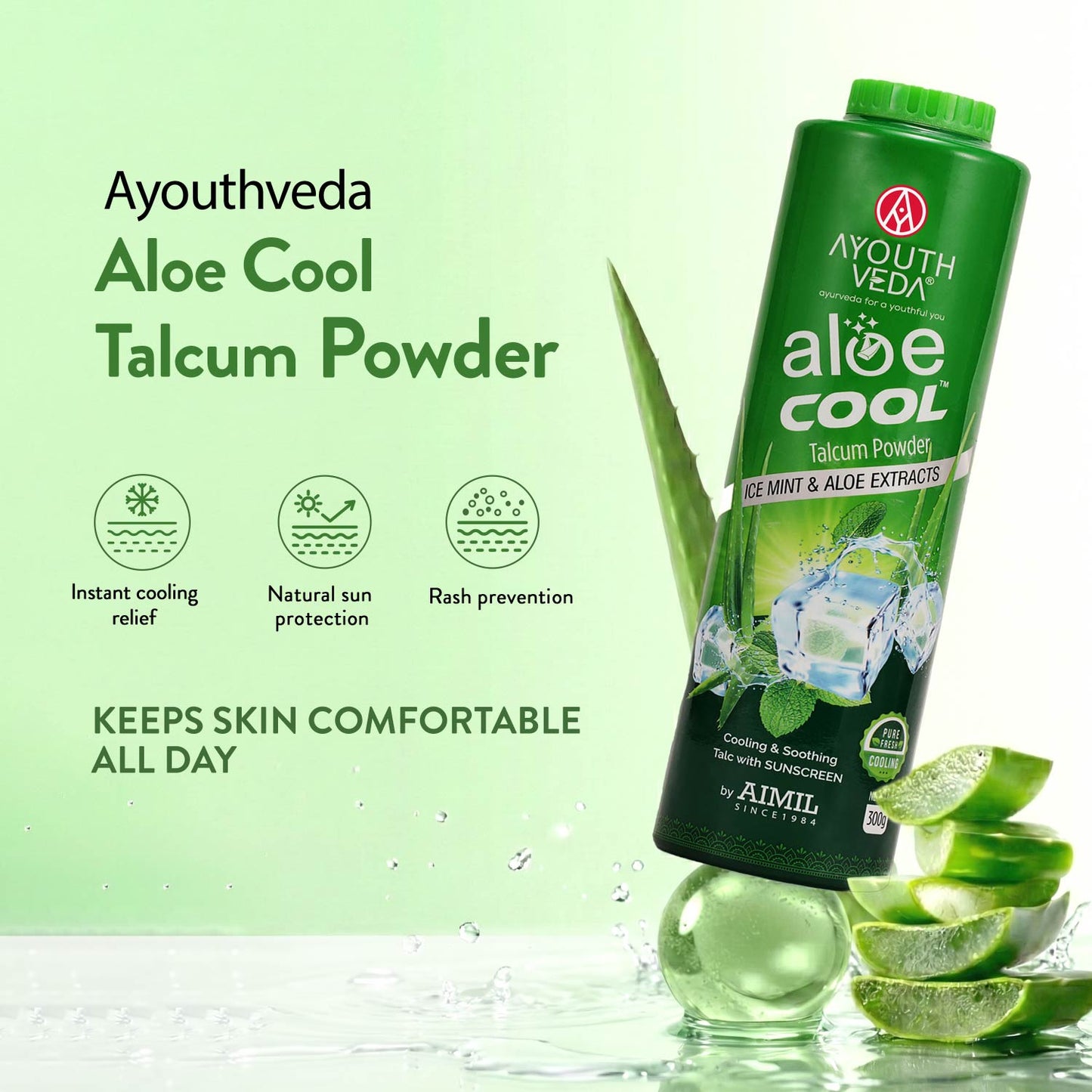 Aloe Cool Talcum Powder with Mint and Aloe Extracts 300g 300g