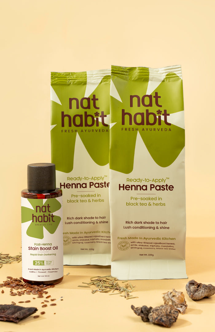 Ready to Apply Henna Paste & Stain Boost Oil ヘナ4パック+ステインブーストオイル