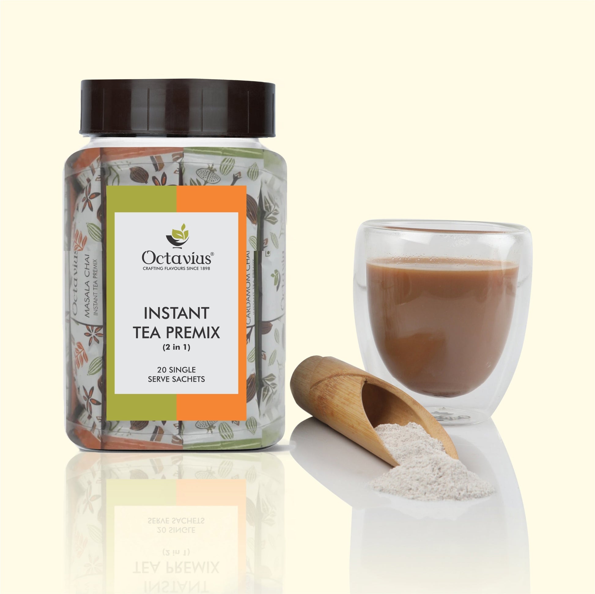 2 in 1 Instant Premix- Indian Masala, Cardamom - 20 Sachets 20sachets