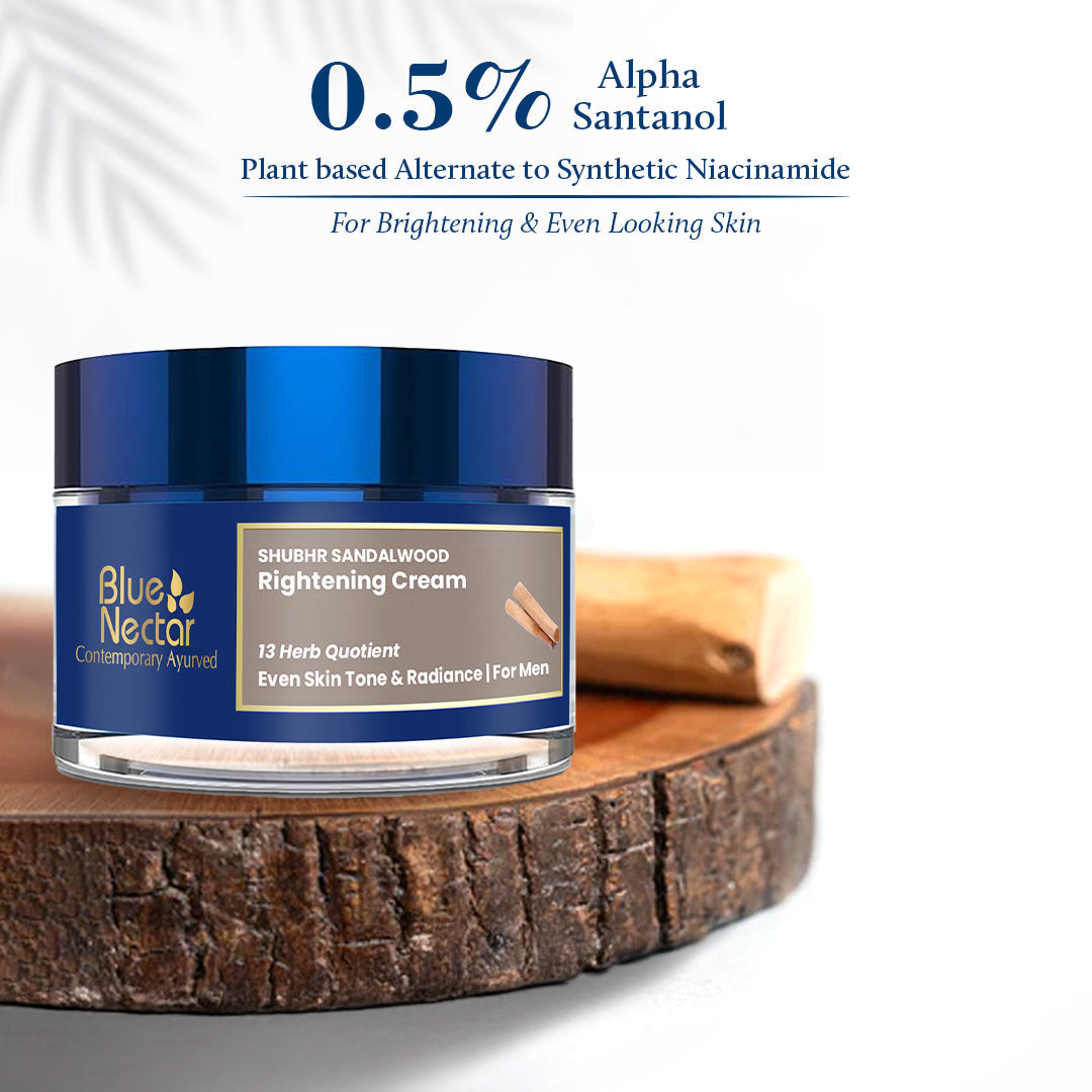 Shubhr Sandalwood Skin Brightening & Face Glow Cream for Men (13 Herbs, 50g) 50g