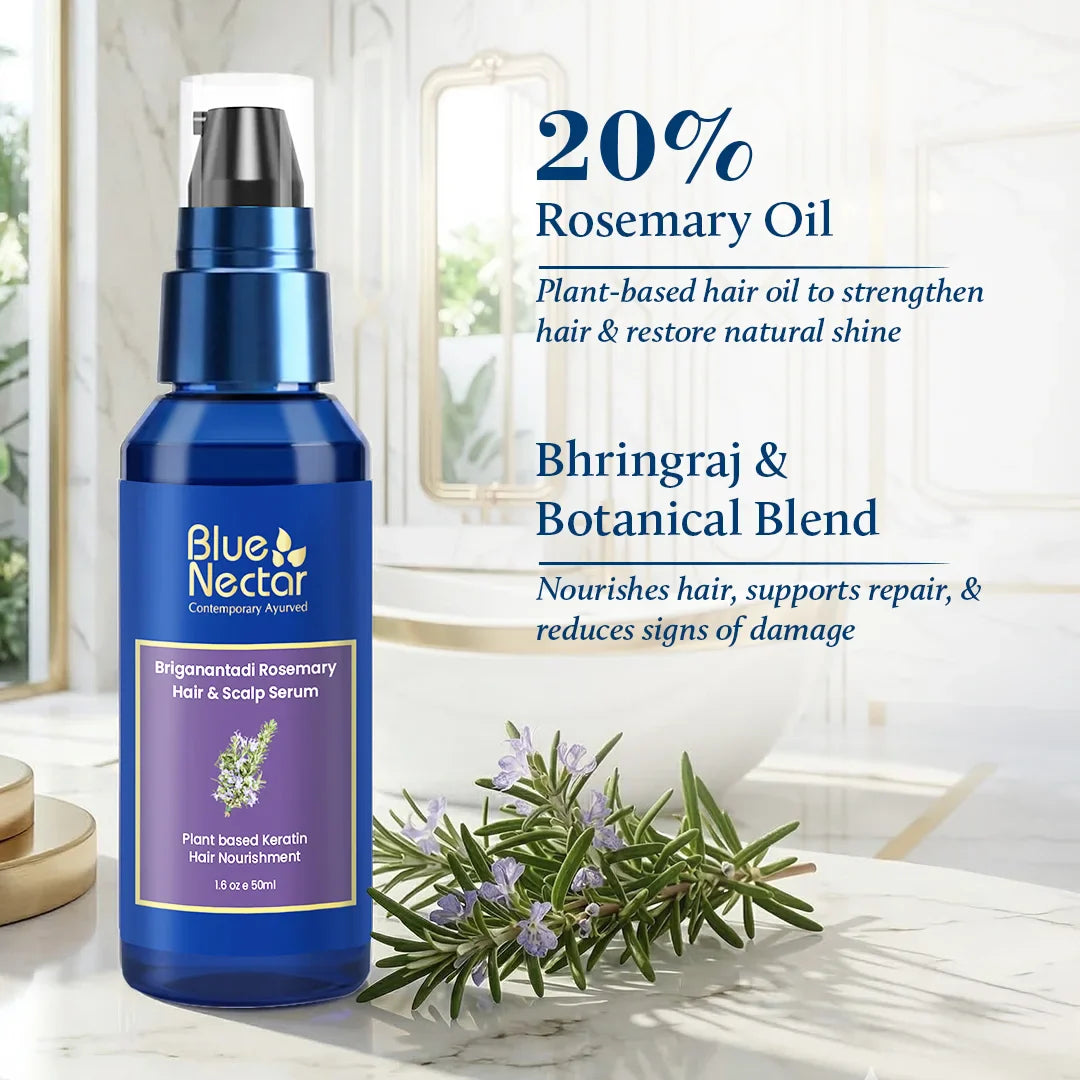 Rosemary Advanced Hair Growth Serum for Dry & Frizzy Hair with Plant Based Keratin (17 Herbs, 50ml) 50ml